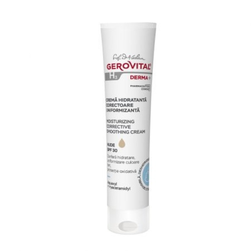 Crema hidratanta corectoare uniformizanta H3 Derma+, 30 ml, Gerovital