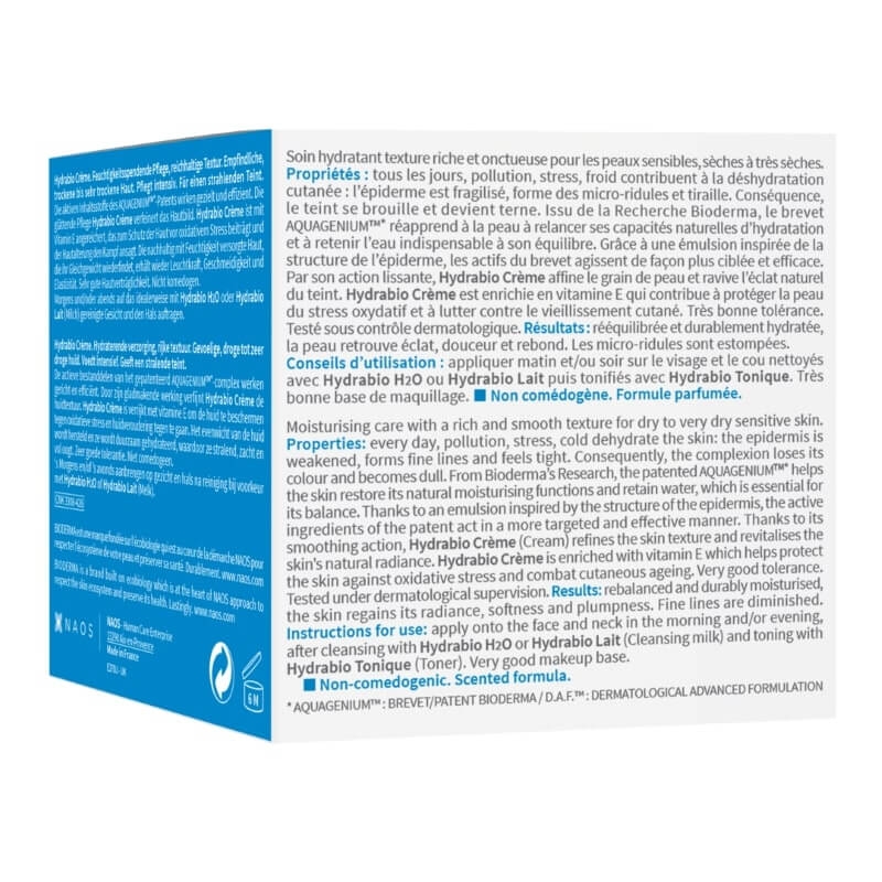 Crema hidratanta pentru piele sensibila si uscata Hydrabio, 50 ml, Bioderma