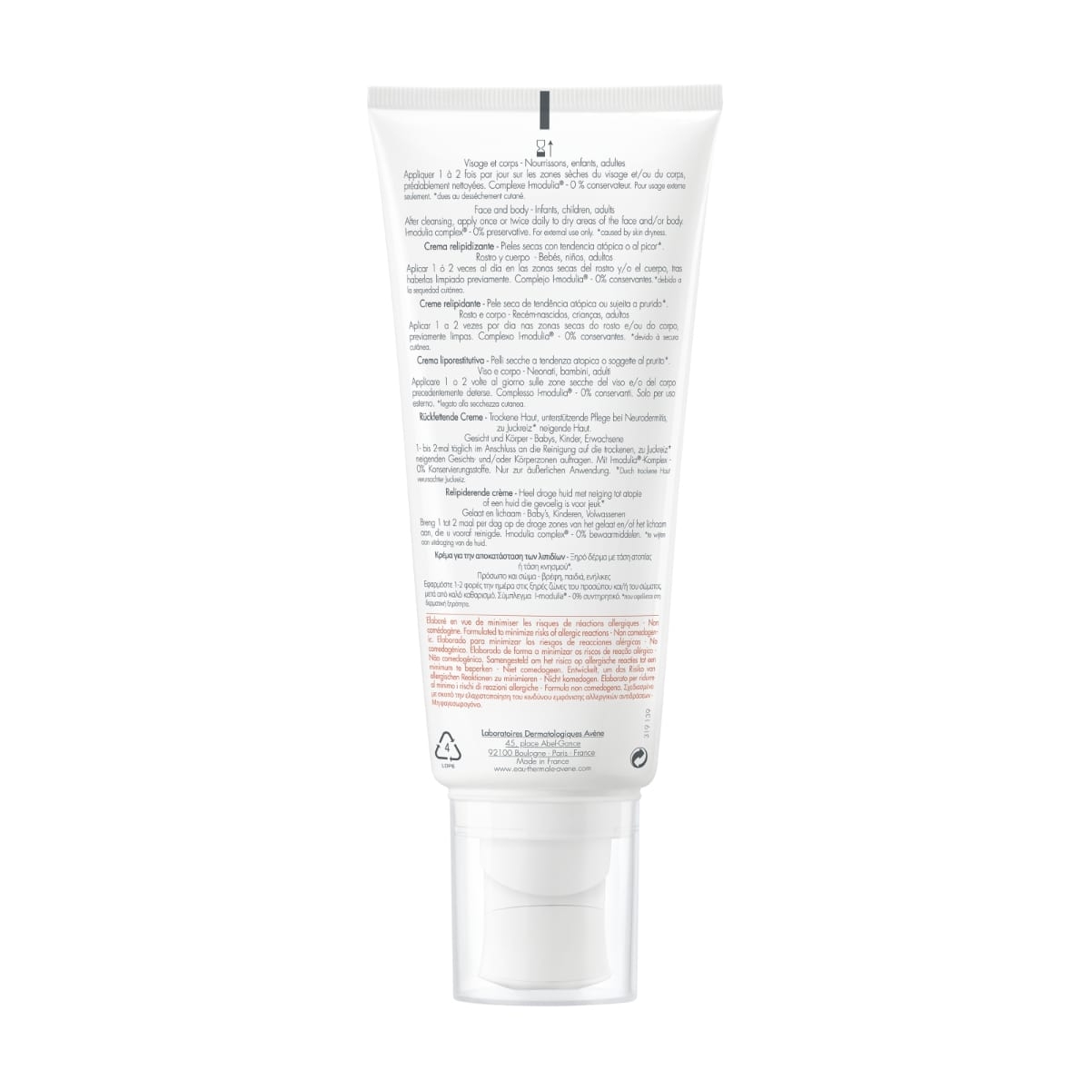 Crema relipidanta pentru pielea uscata predispusa la dermatita atopica sau prurit XeraCalm AD, 200 ml, Avene