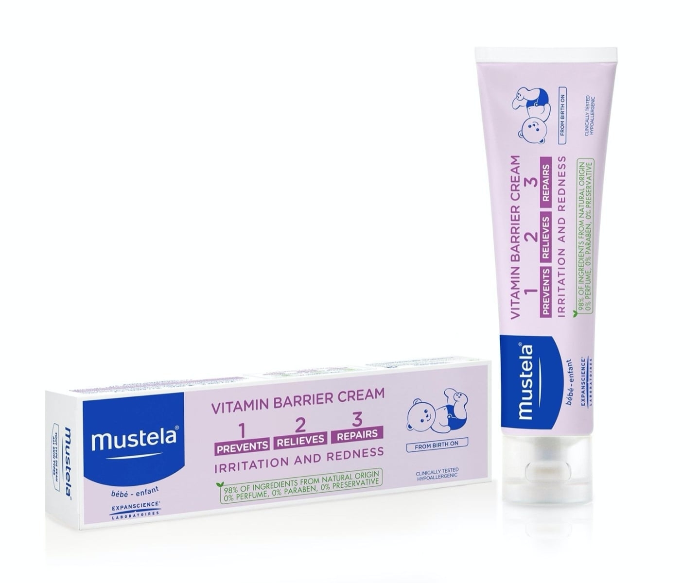 Crema pentru schimbatul scutecului Vitamina Barrier 1-2-3, 100 ml, Mustela