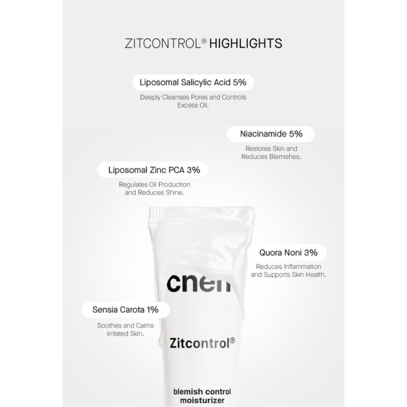 Zitcontrol Crema Pentru Ten Acneic Cu Niacinamide Si Acid Salicilic,  40 ml, Acnemy