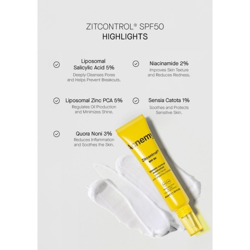 Zitcontrol Crema De Fata Pentru Acnee Cu Spf50,  40 ml, Acnemy