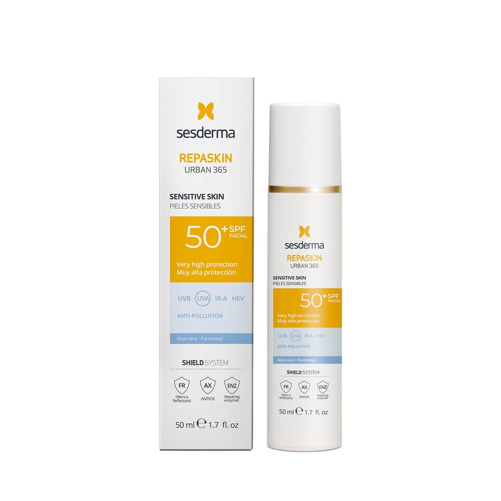 Crema pentru ten sensibil SPF 50 Repaskin Urban 365, 50 ml, Sesderma