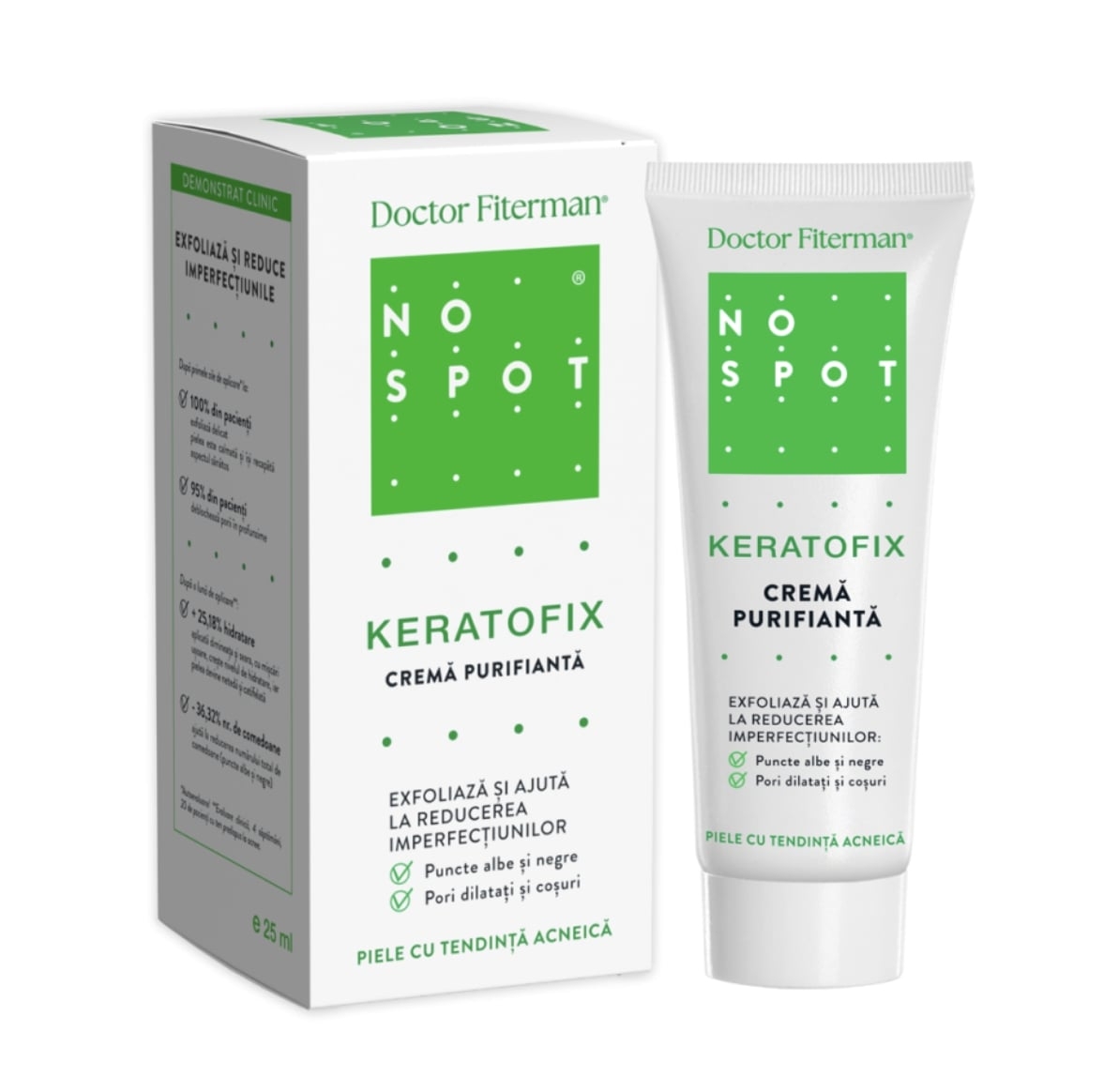 Crema purifianta No Spot Keratofix, 25 ml, Fiterman