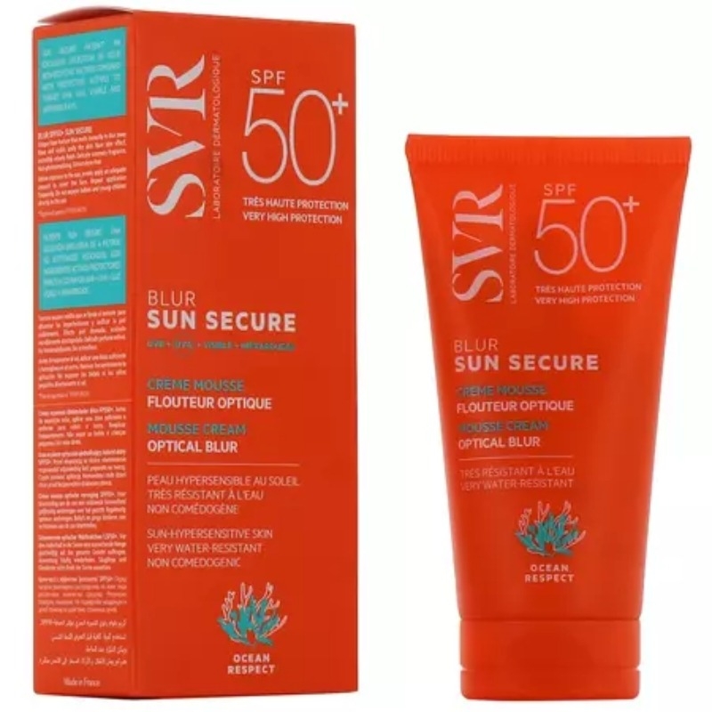 Crema spuma SPF 50+ fara parfum Sun Secure Blur, 50 ml, SVR