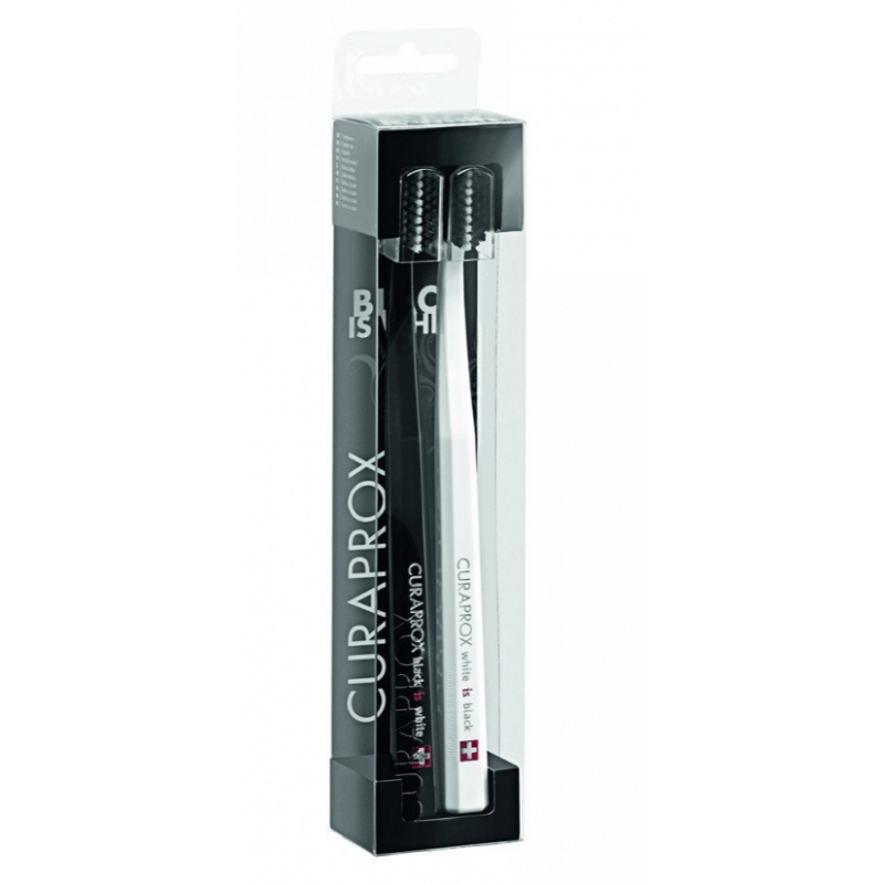 Curaprox periuta dinti 5460 Ultra Soft Black is white set 2buc