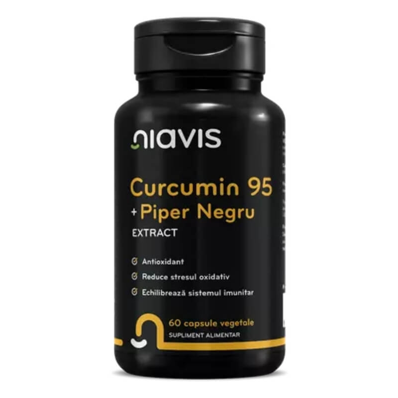Curcumin 95 + piper negru extract, 60 capsule, Niavis