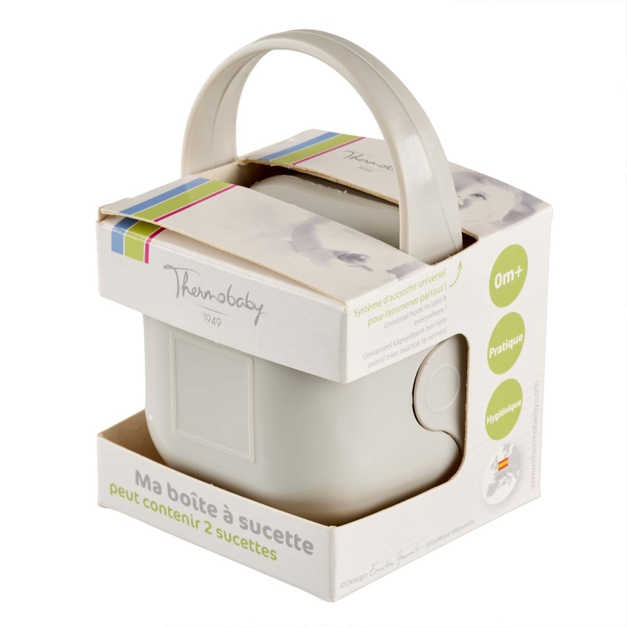 Cutie portabila pentru suzeta, gri, Thermobaby