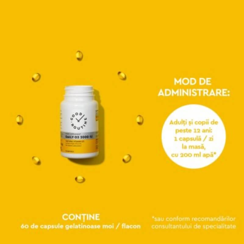 Daily D3 Good Routine, 2000 UI, 60 capsule, Secom