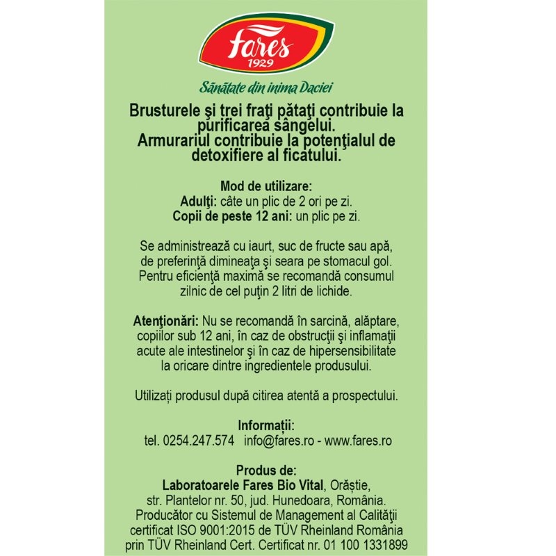 Detoxifierea organismului, M116, 28 plicuri, Fares