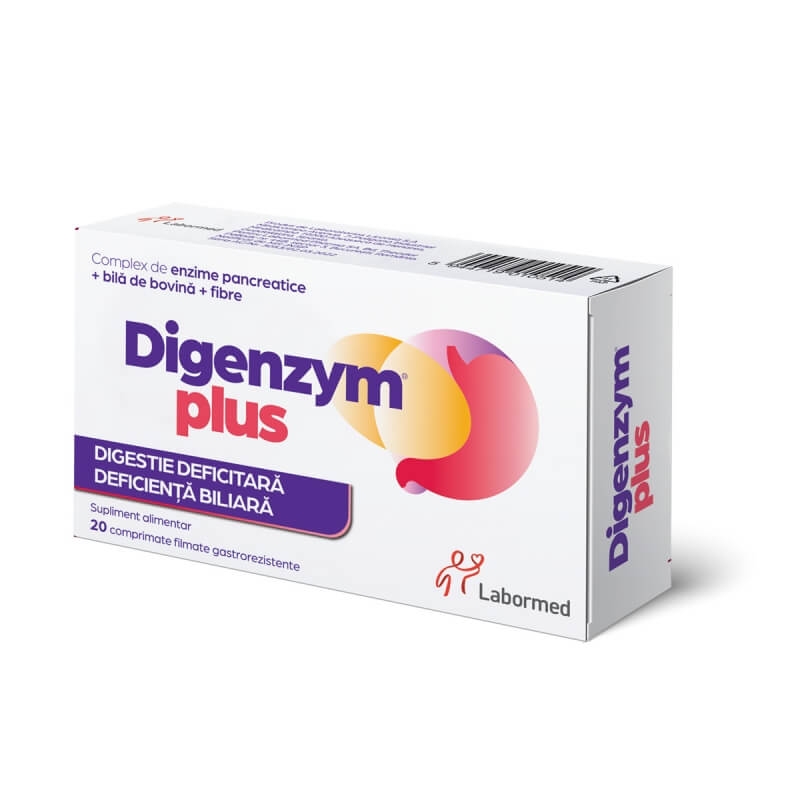 Digenzym Plus, 20 comprimate filmate, Labormed