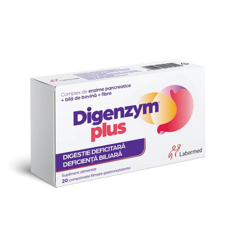 Digenzym Plus, 20 comprimate filmate, Labormed