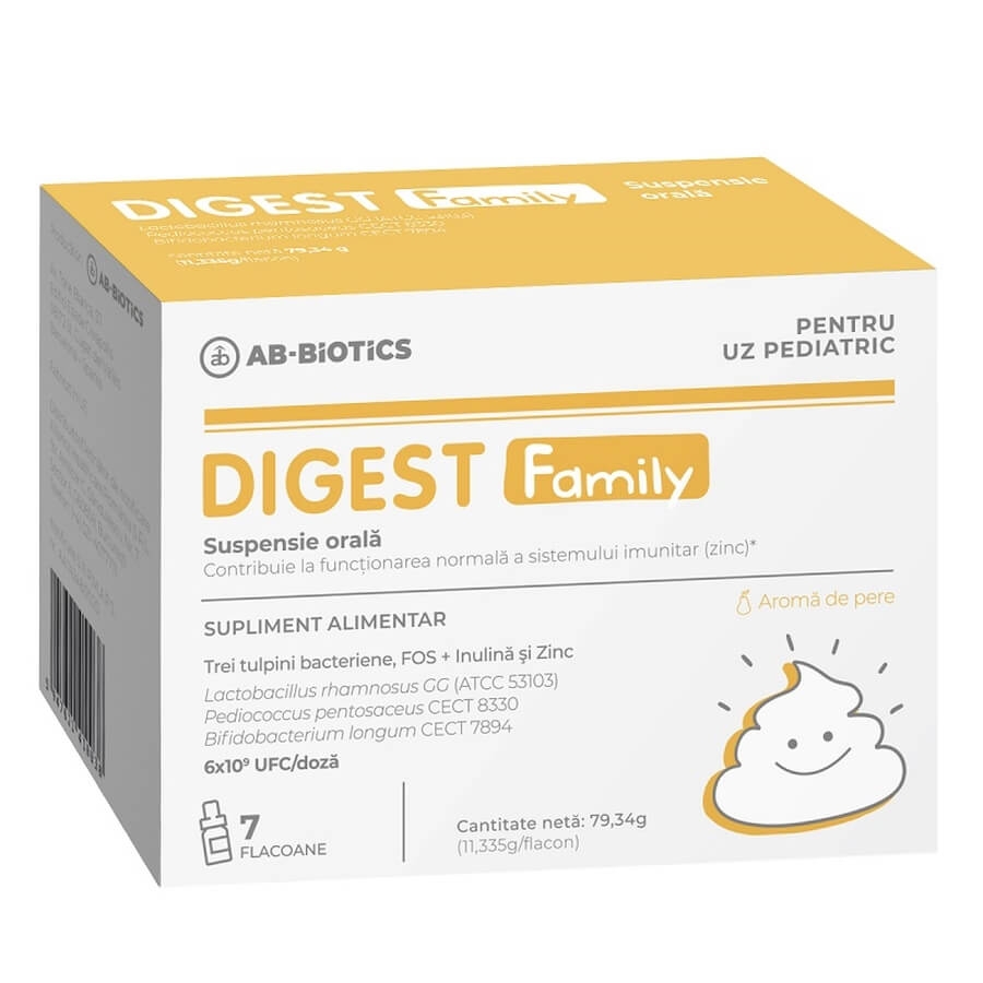 Digest Family suspensie orala, 7 flacoane, Ab-Biotics Digest Family suspensie orala, 7 flacoane, Ab-Biotics