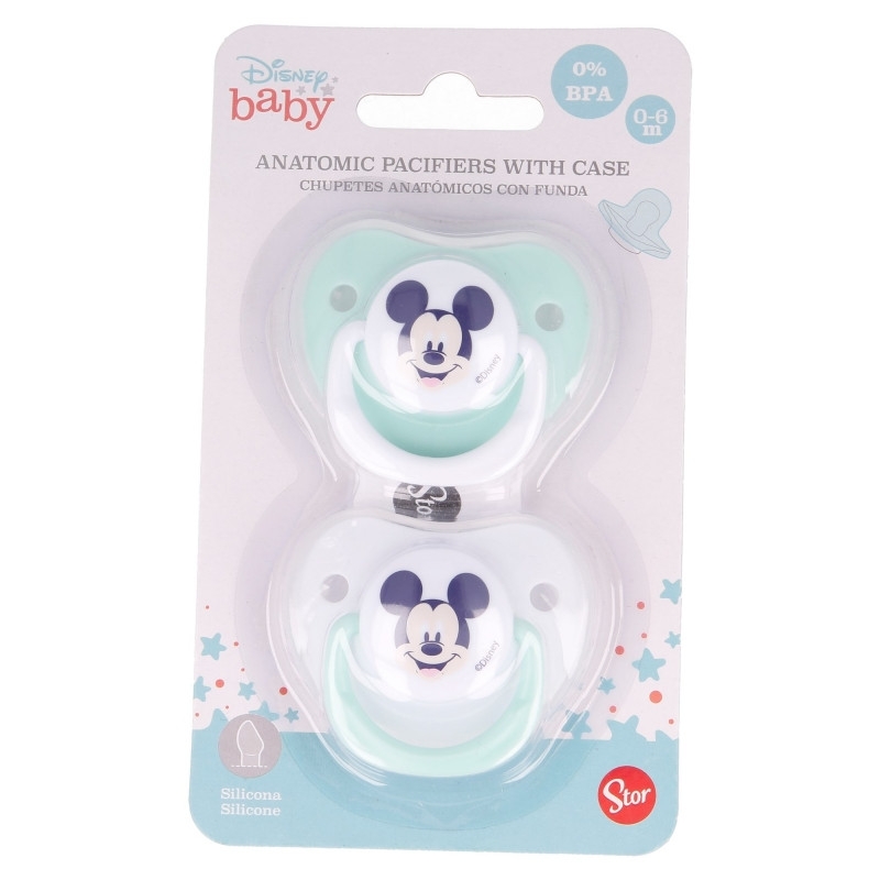 DISNEY MICKEY SET 2 SUZETE ORT0DONTICE DIN SILICON CU CAPAC DE PROTECTIE 0-6 LUNI