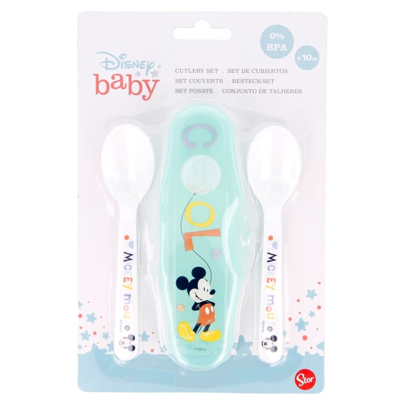 DISNEY MICKEY SET DE 2 LINGURI SI CUTIE DE TRANSPORT
