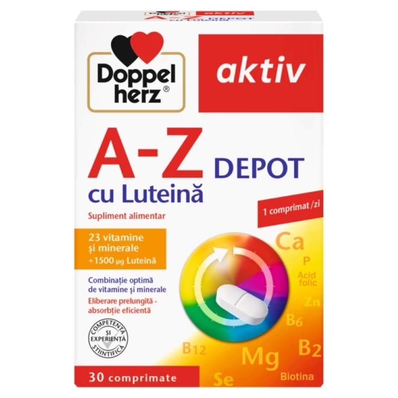 Aktiv A-Z Retard cu Luteina, 30compr, Doppelherz