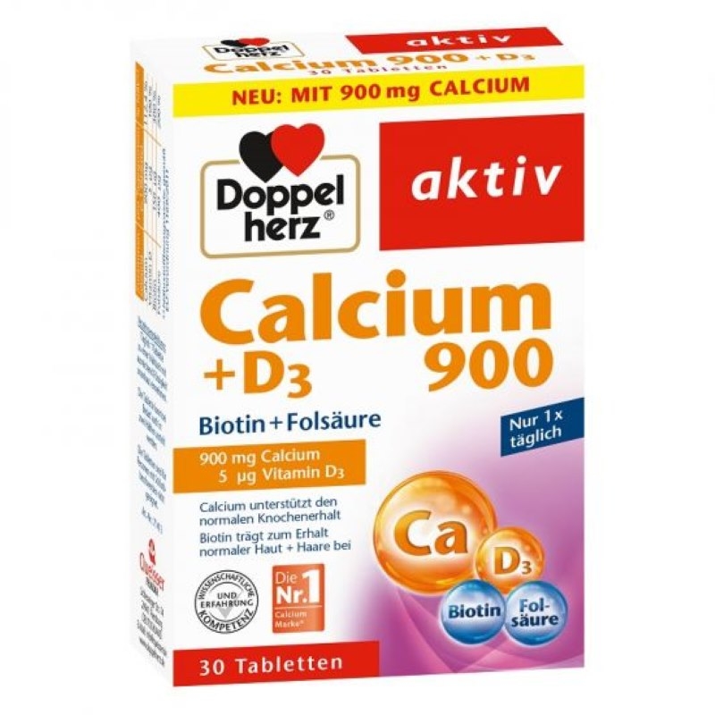 Aktiv Ca 900+D3+Biotina+Acid Folic, 30tb, Doppelherz