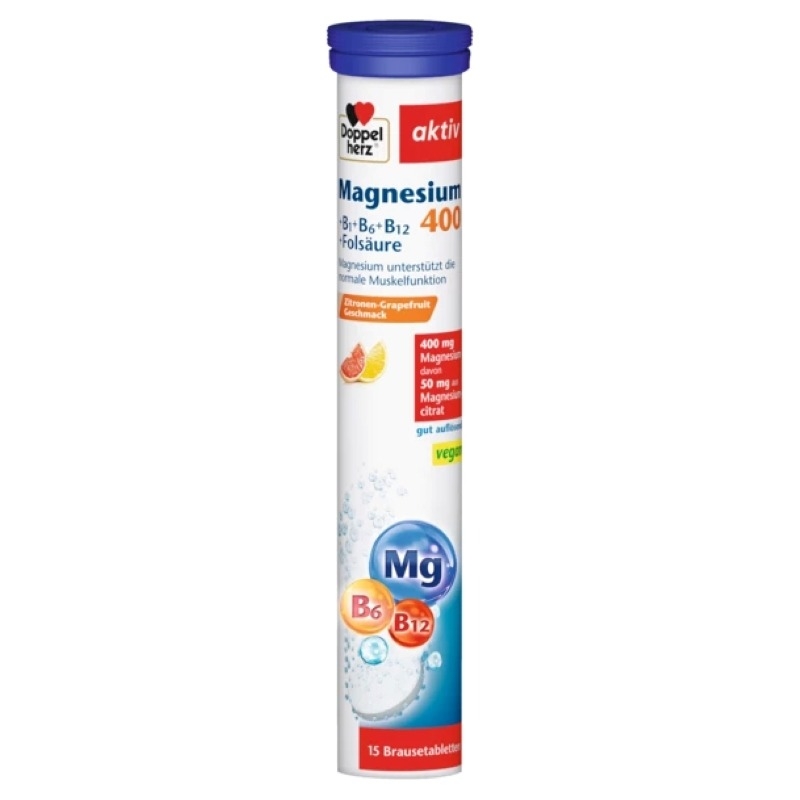 Aktiv Magneziu 400mg+B1+B6+B12+Acid Folic, 15compr.eff, Doppelherz
