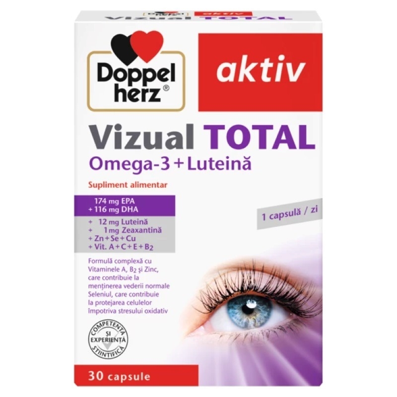 Aktiv Vizual Total Omega 3 + Zeaxantina + Luteina, 30caps, Doppelherz
