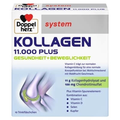 Doppelherz System Kollagen 11000 plus, 10 fiole (flacoane unidoza buvabile)