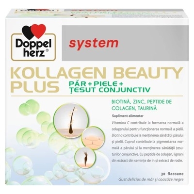 Doppelherz System Kollagen Beauty Plus, 30 flacoane