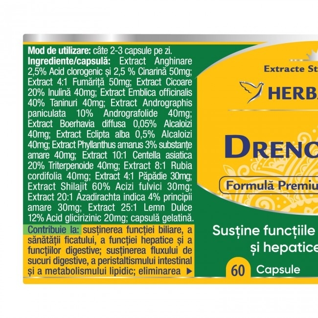 Drenobiliar, 60 capsule, Herbagetica