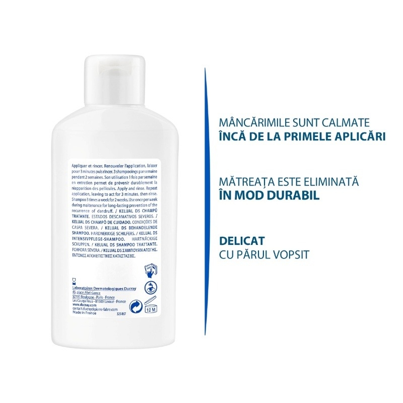Sampon tratament dermatocosmetic anti-matreata severa Kelual DS, 100 ml, Ducray