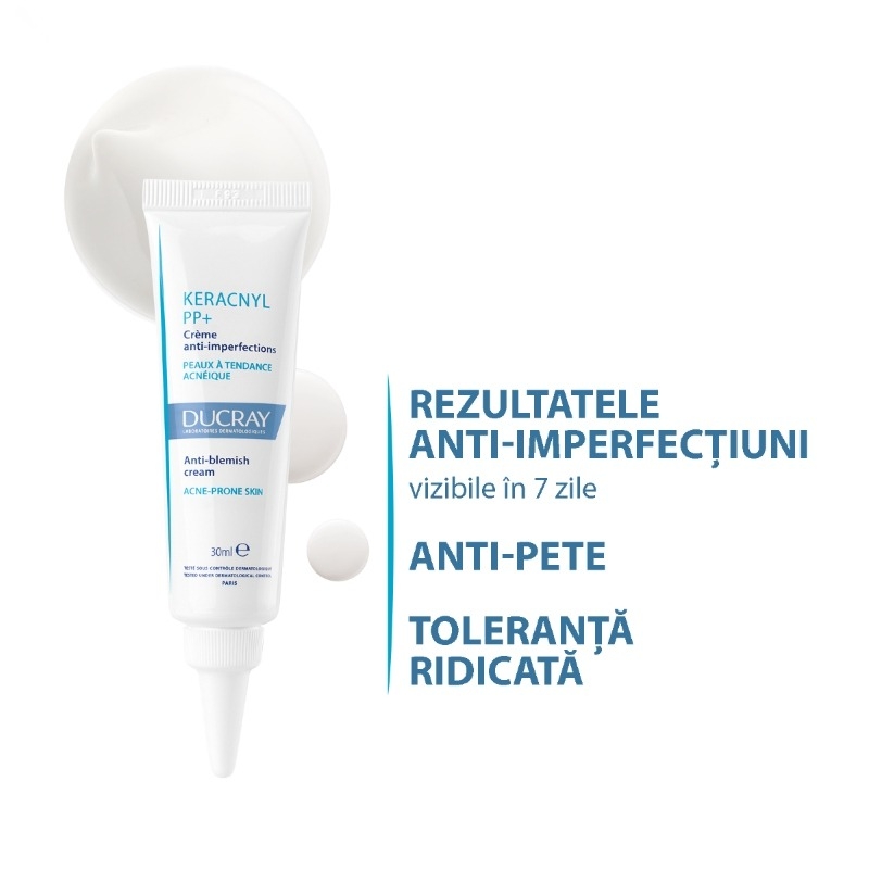 Crema calmanta anti-imperfectiuni pentru tenul cu tendinta acneica Keracnyl PP+, 30 ml, Ducray