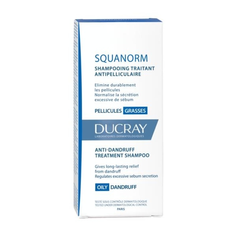 Sampon tratament anti-matreata grasa Squanorm, 200 ml, Ducray