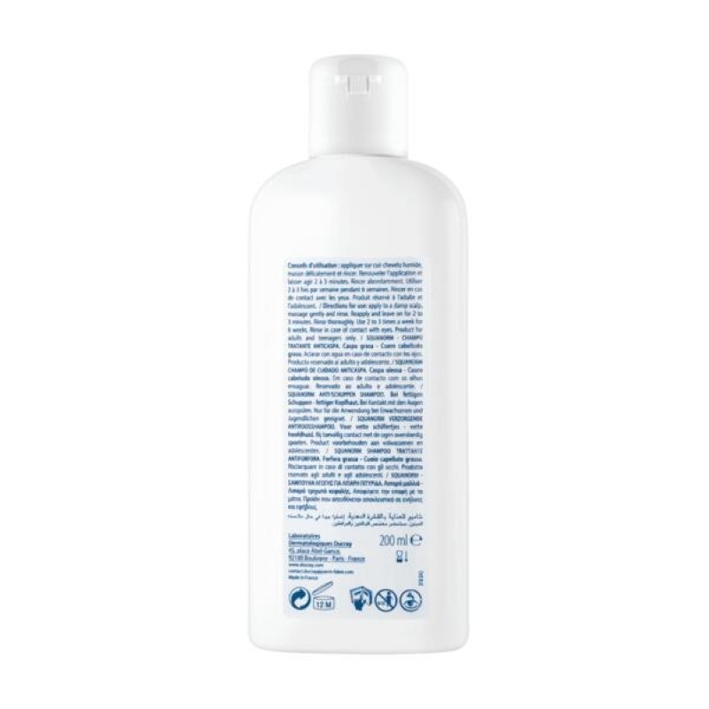 Sampon tratament anti-matreata grasa Squanorm, 200 ml, Ducray