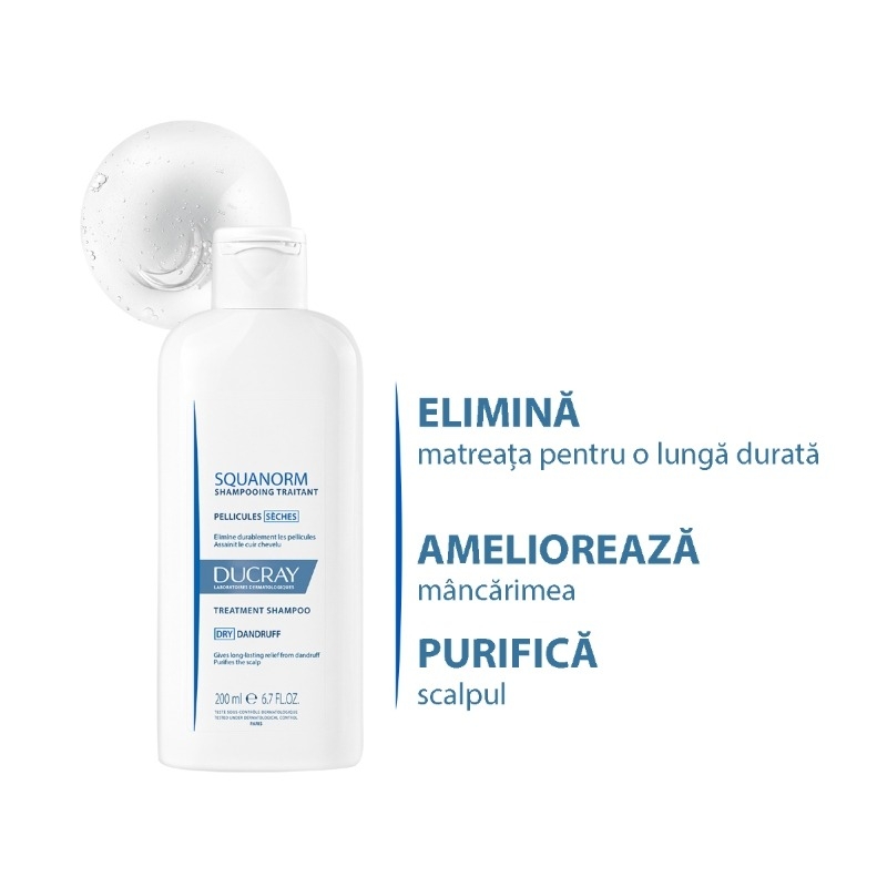 Sampon anti-matreata uscata Squanorm, 200ml, Ducray