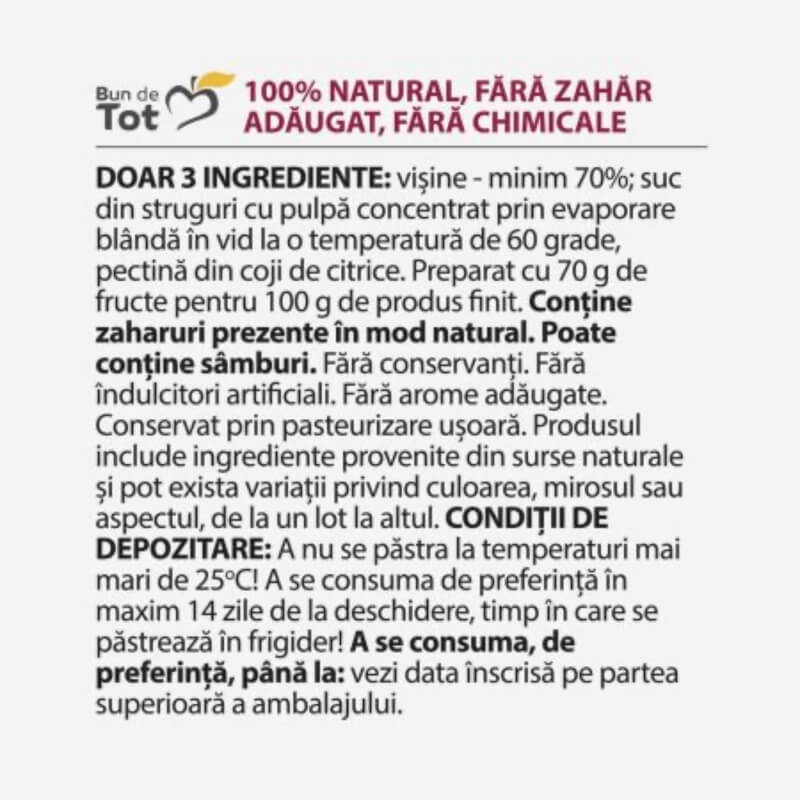 Dulceata de visine fara zahar, 360 g, Dacia Plant