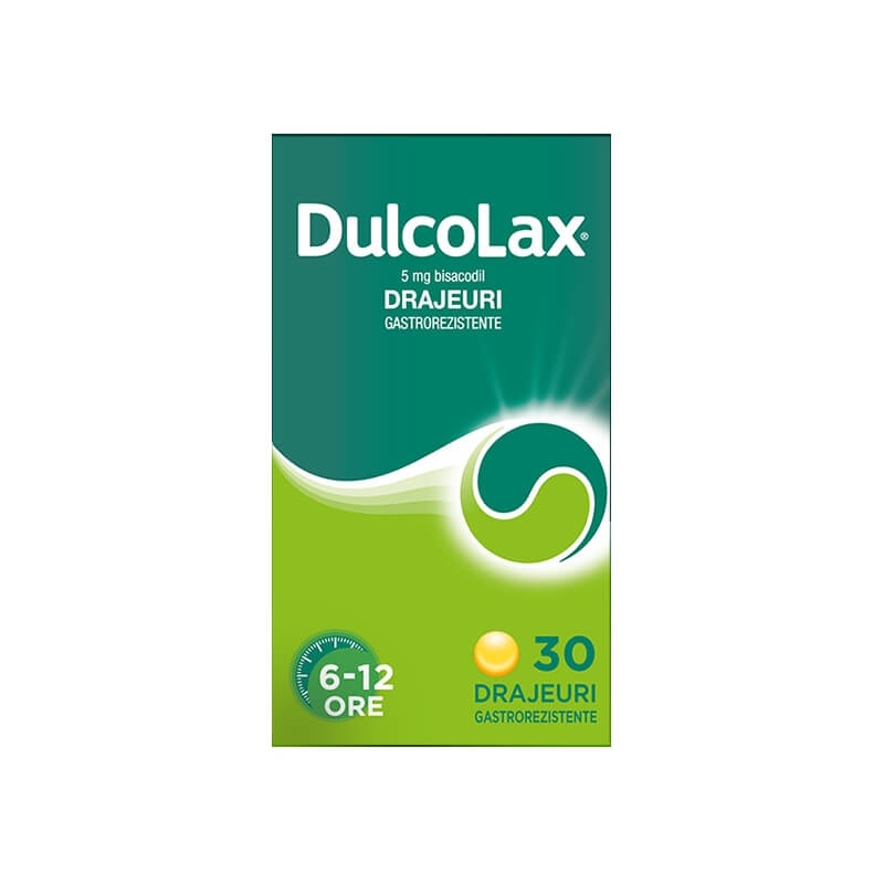 Dulcolax, 5 mg, 30 drajeuri gastrorezistente, Sanofi Dulcolax, 5 mg, 30 drajeuri gastrorezistente, Sanofi