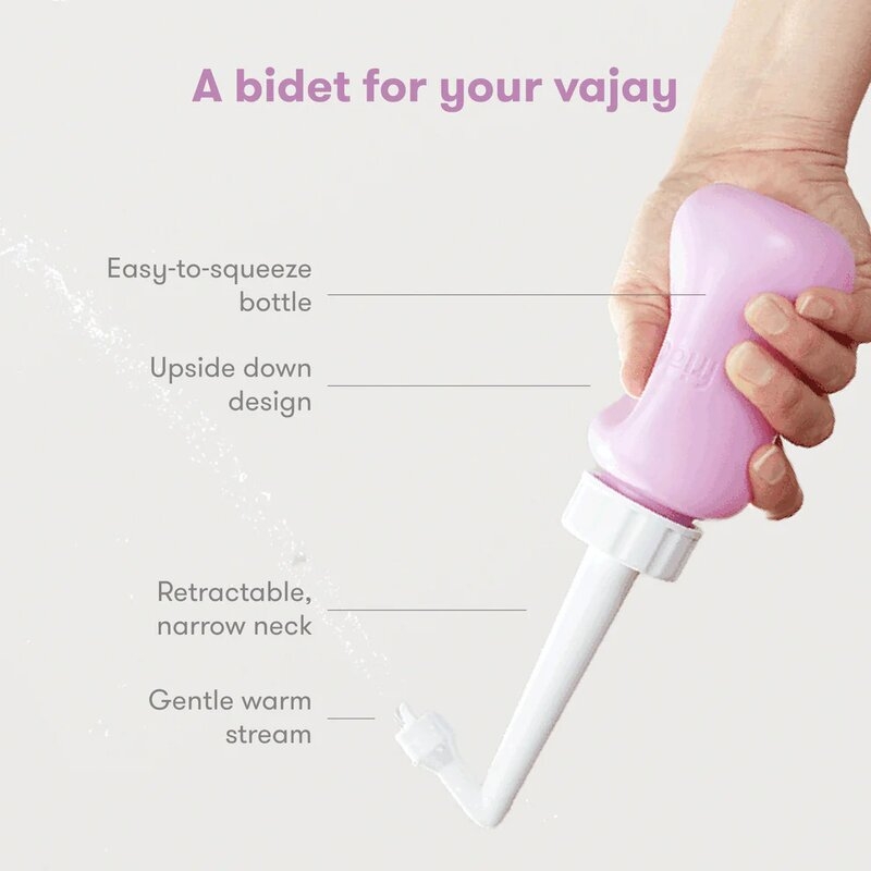 Dus vaginal, FridaBaby, Pentru igiena intima, Util in perioada postpartum, Portabil, 300 ml, Cu punga depozitare, Roz