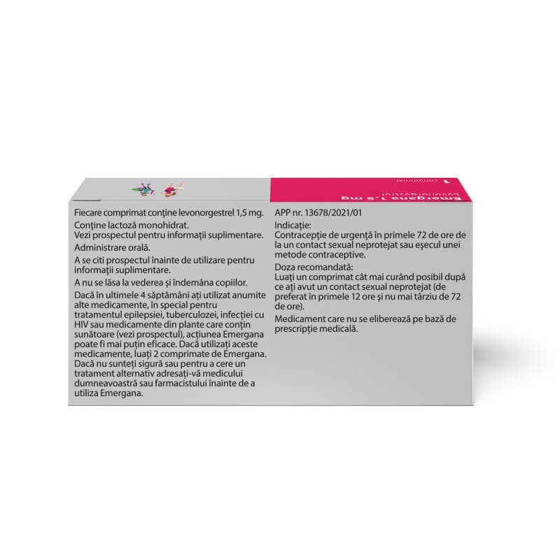 Emergana, 1,5 mg, 1 comprimat, Zentiva