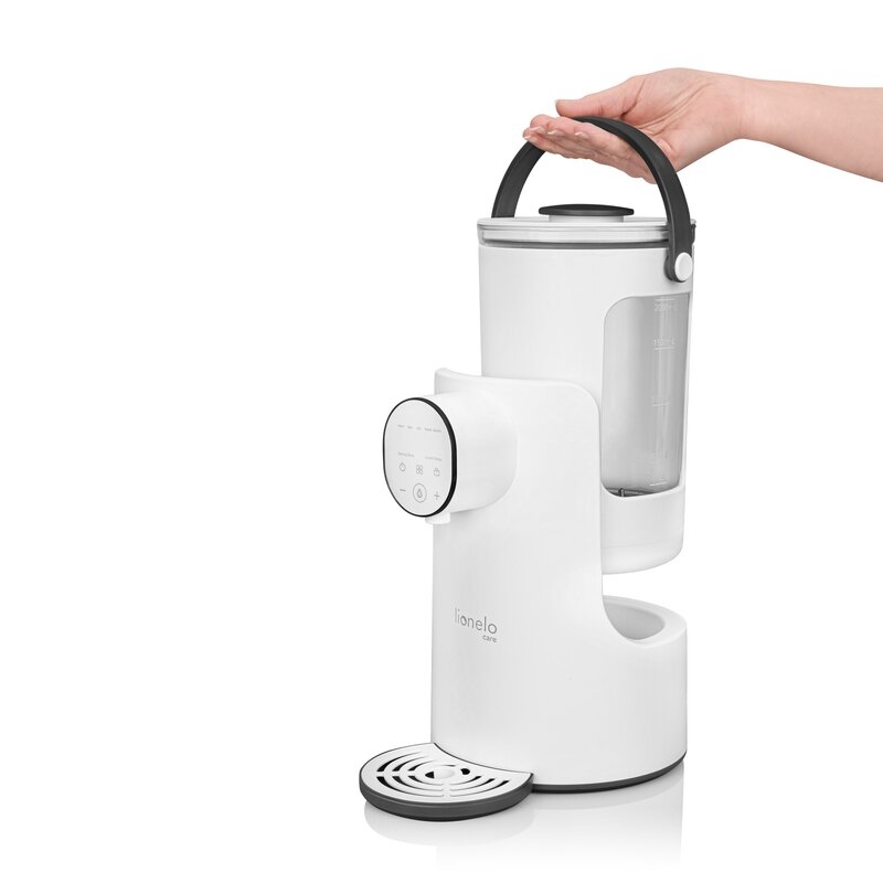 Espressor pentru lapte praf, Lionelo, Baby Presto, Functie declorizare si dozare a apei, Cu afisaj digital LED, Cu rezervor de 2 L, Alb