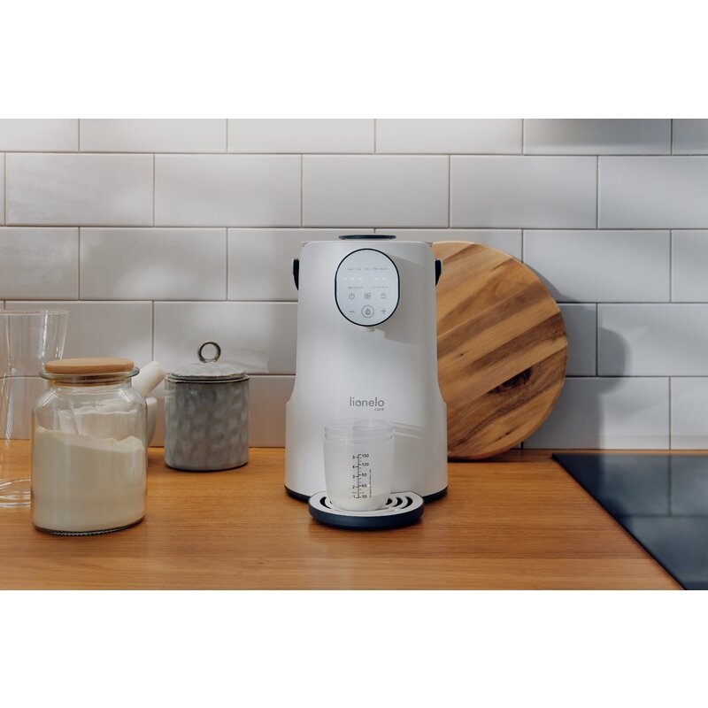 Espressor pentru lapte praf, Lionelo, Baby Presto, Functie declorizare si dozare a apei, Cu afisaj digital LED, Cu rezervor de 2 L, Alb