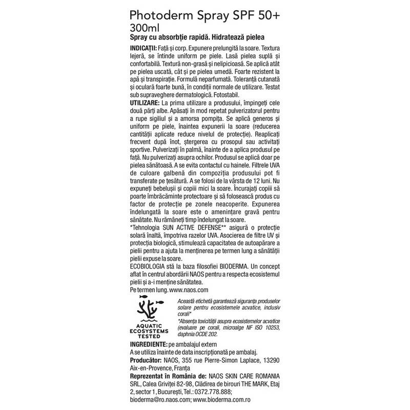 Spray SPF 50 Photoderm, 300 ml, Bioderma