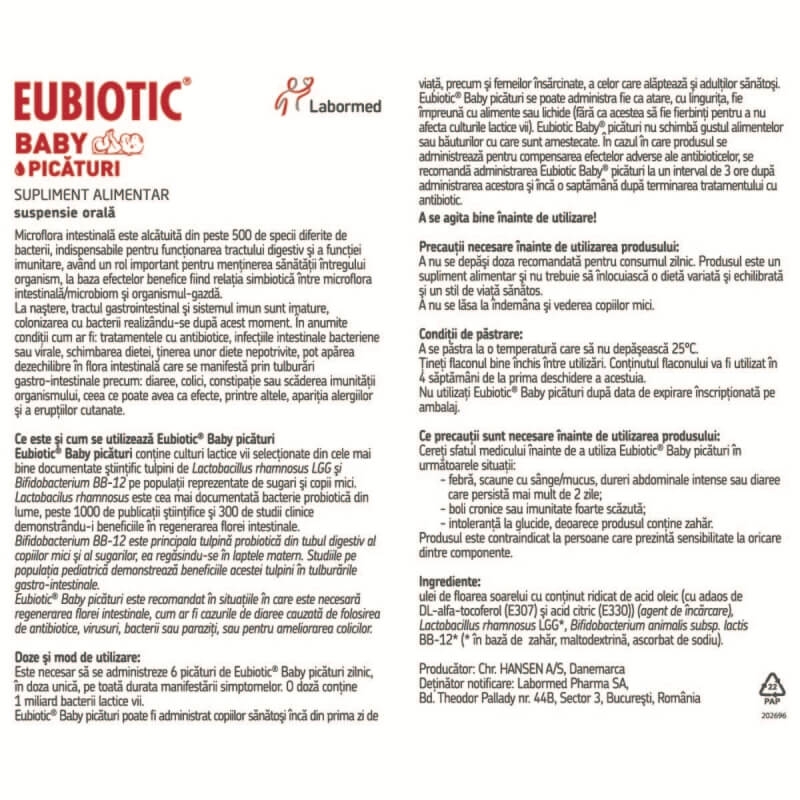Eubiotic Baby picaturi, 8 g, Labormed