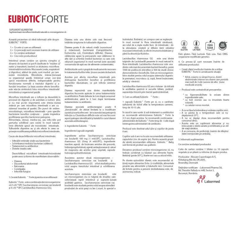Eubiotic Forte, 10 capsule vegetale, Labormed