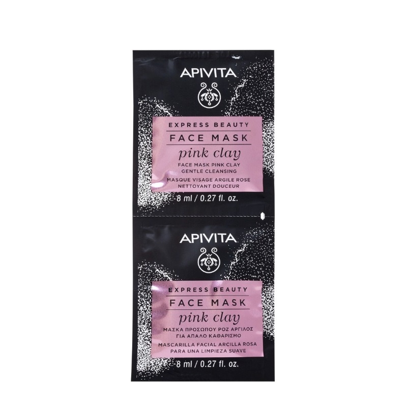Express Beauty masca cu argila roz, 2x8ml, Apivita