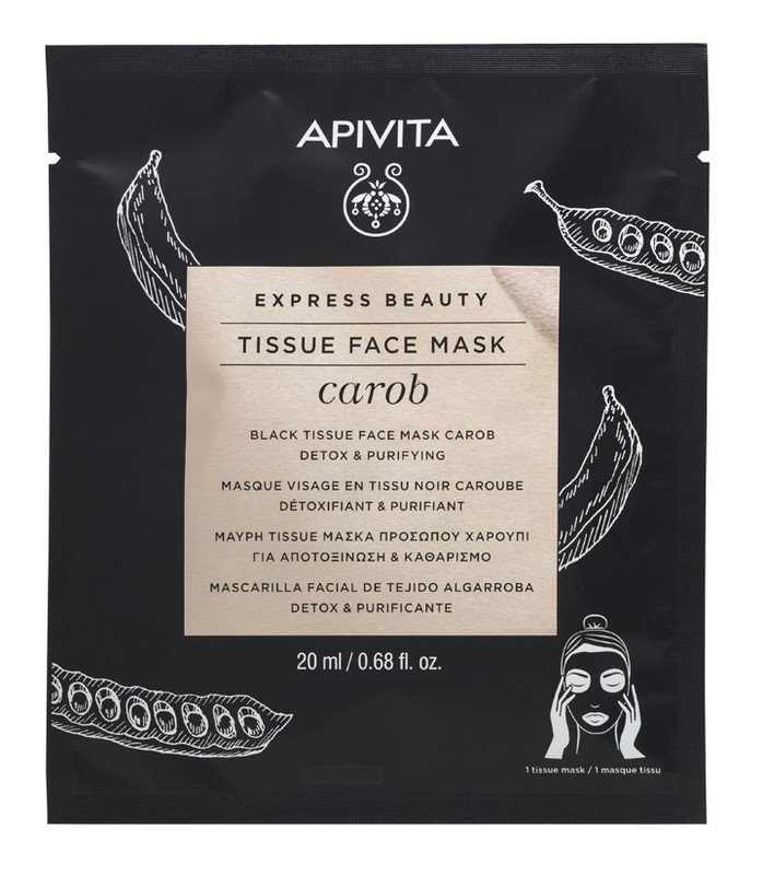 Express Beauty masca servetel cu carob, 20ml, Apivita