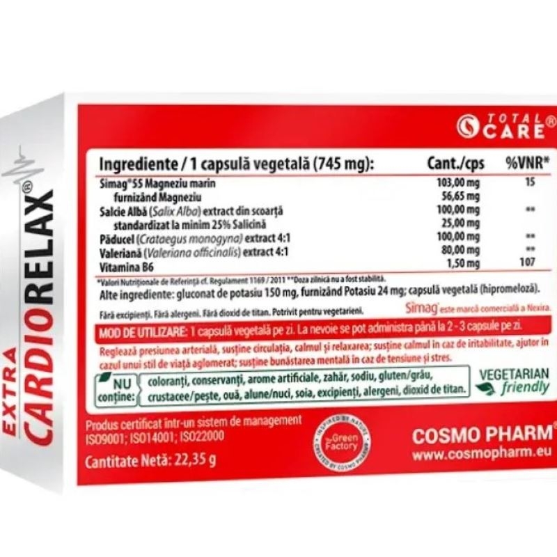 Extra Cardiorelax, 30 capsule, Cosmo Pharm