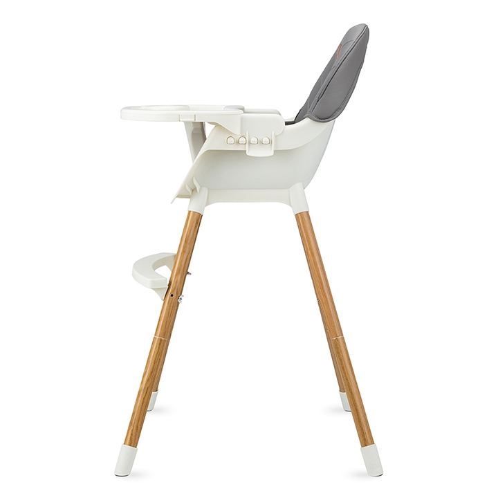 Scaun de masa copii Momi Reki, Piele ecologica, Dark Grey