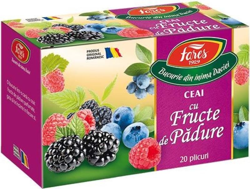 Ceai fructe de padure, Aromfruct, 20 plicuri, Fares