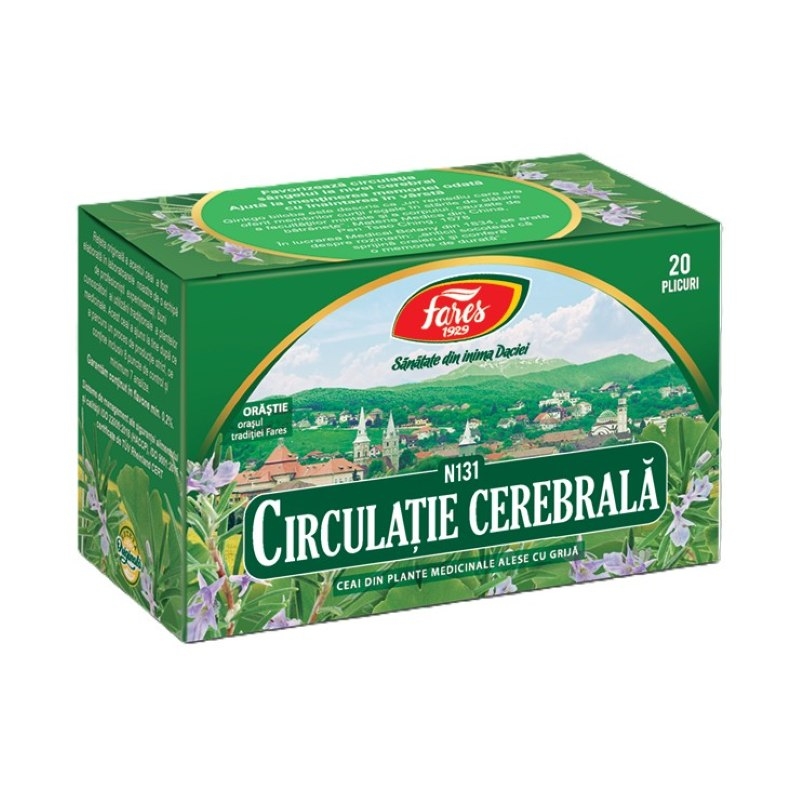 Ceai circulatie cerebrala, 20plicuri, Fares