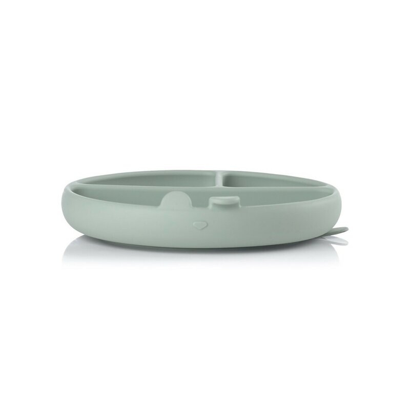 Farfurie BLW, Din silicon, Cu ventuze, 17 x 17 x 4 cm, BPA Free, Mint