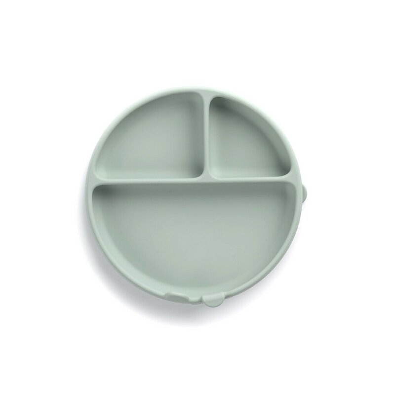 Farfurie BLW, Din silicon, Cu ventuze, 17 x 17 x 4 cm, BPA Free, Mint