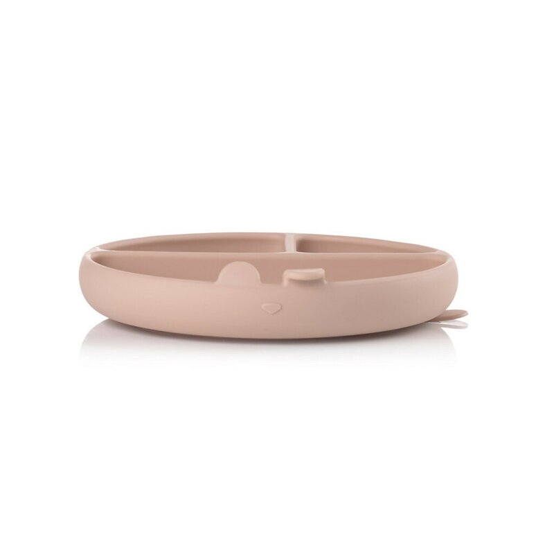 Farfurie BLW, Din silicon, Cu ventuze, 17 x 17 x 4 cm, BPA Free, Pale