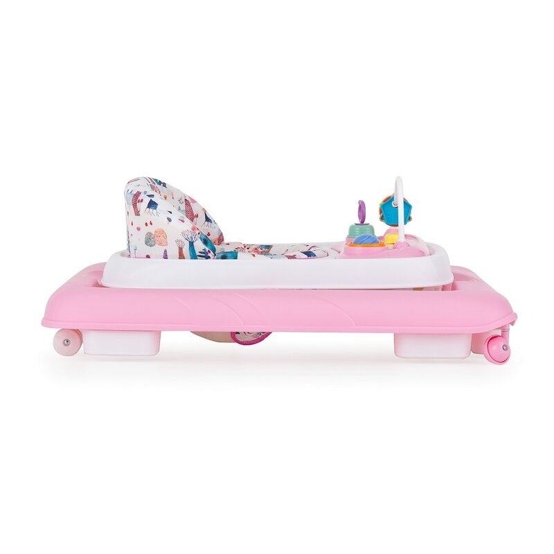 Premergator, Feedo, Pliabil, Cu panou de joaca inclus, Cu inaltime reglabila in 3 pozitii, Cu sistem de franare, Dezvolta abilitatile motorii si senzoriale, Greutate maxima suportata 12 kg, 6 luni+, Red